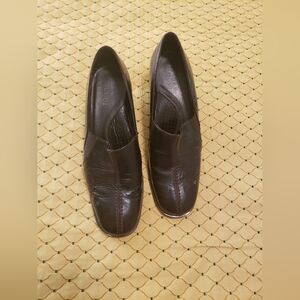 Brown Leather Slip-On Shoes